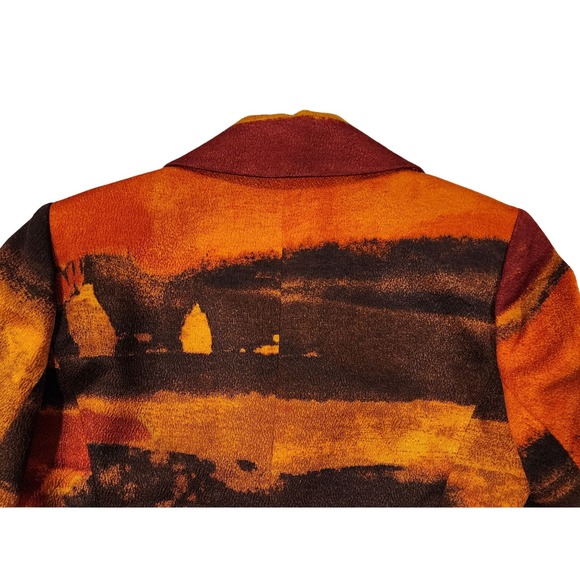 EllenTracy Silk & Wool Open Blazer  Sz 8 VTG 90s All Seasons Serengeti Sunset - Picture 12 of 12